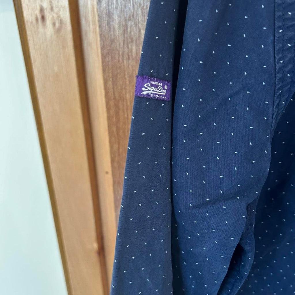 Superdry Vintage Shirt Store Long Sleeve Button Up Shirt Navy - Image 4