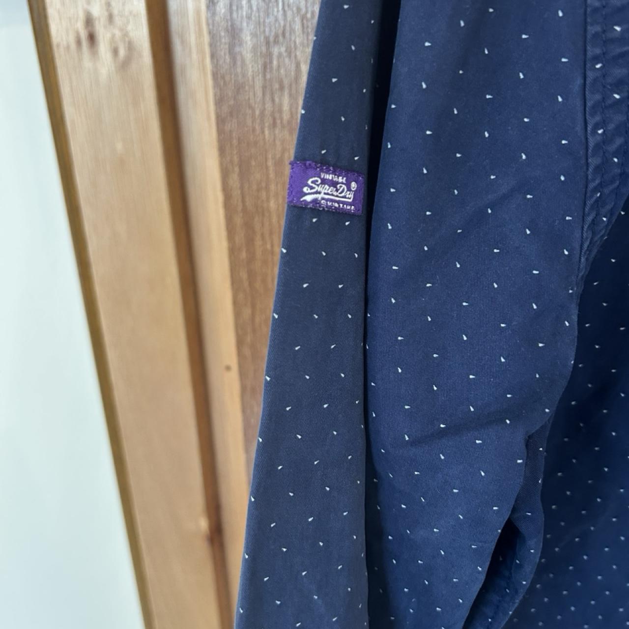 Superdry Vintage Shirt Store Long Sleeve Button Up Shirt Navy - Image 4