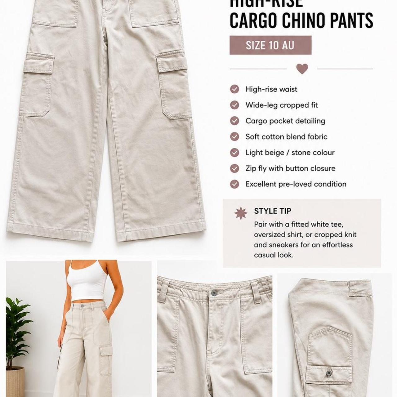 Sportsgirl High-Rise Cargo Chino Pants - Image 1