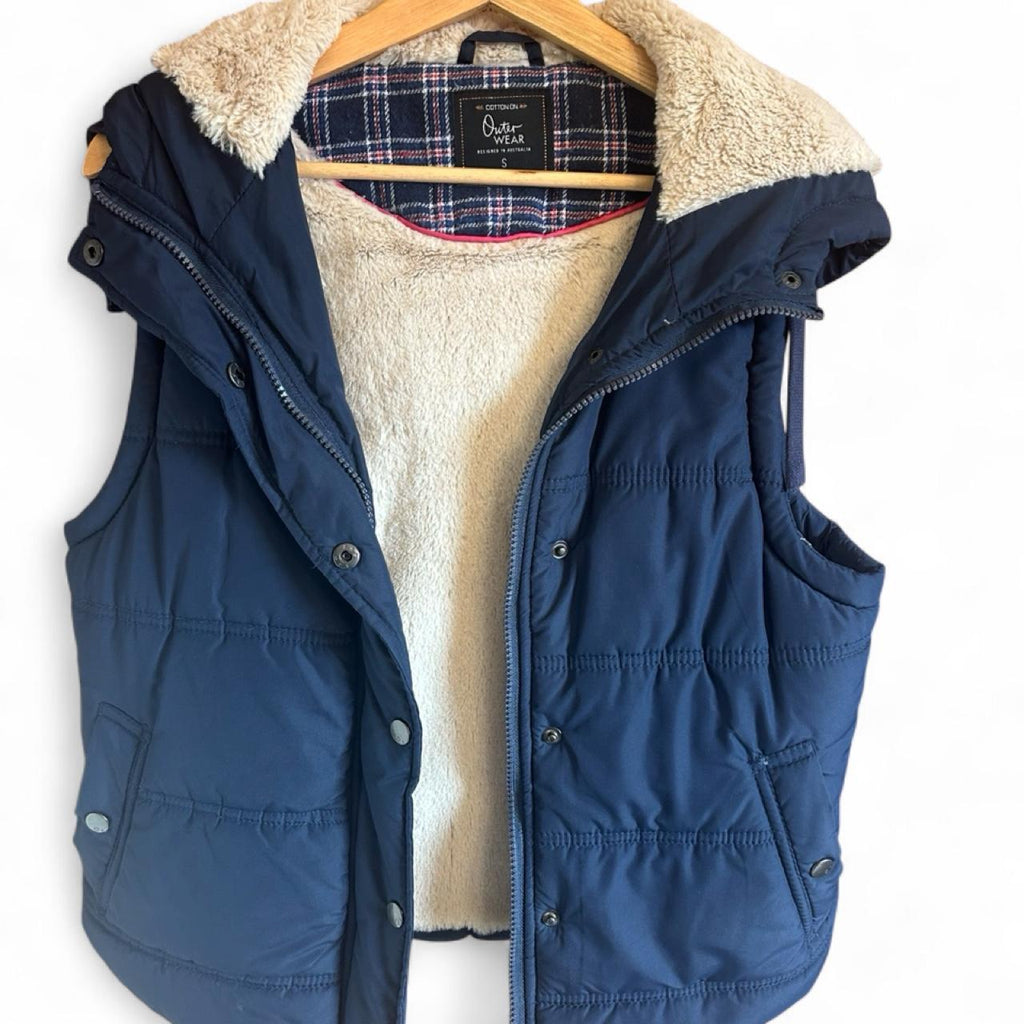 Cotton On Women's Hooded Padded Vest Navy - Image 3