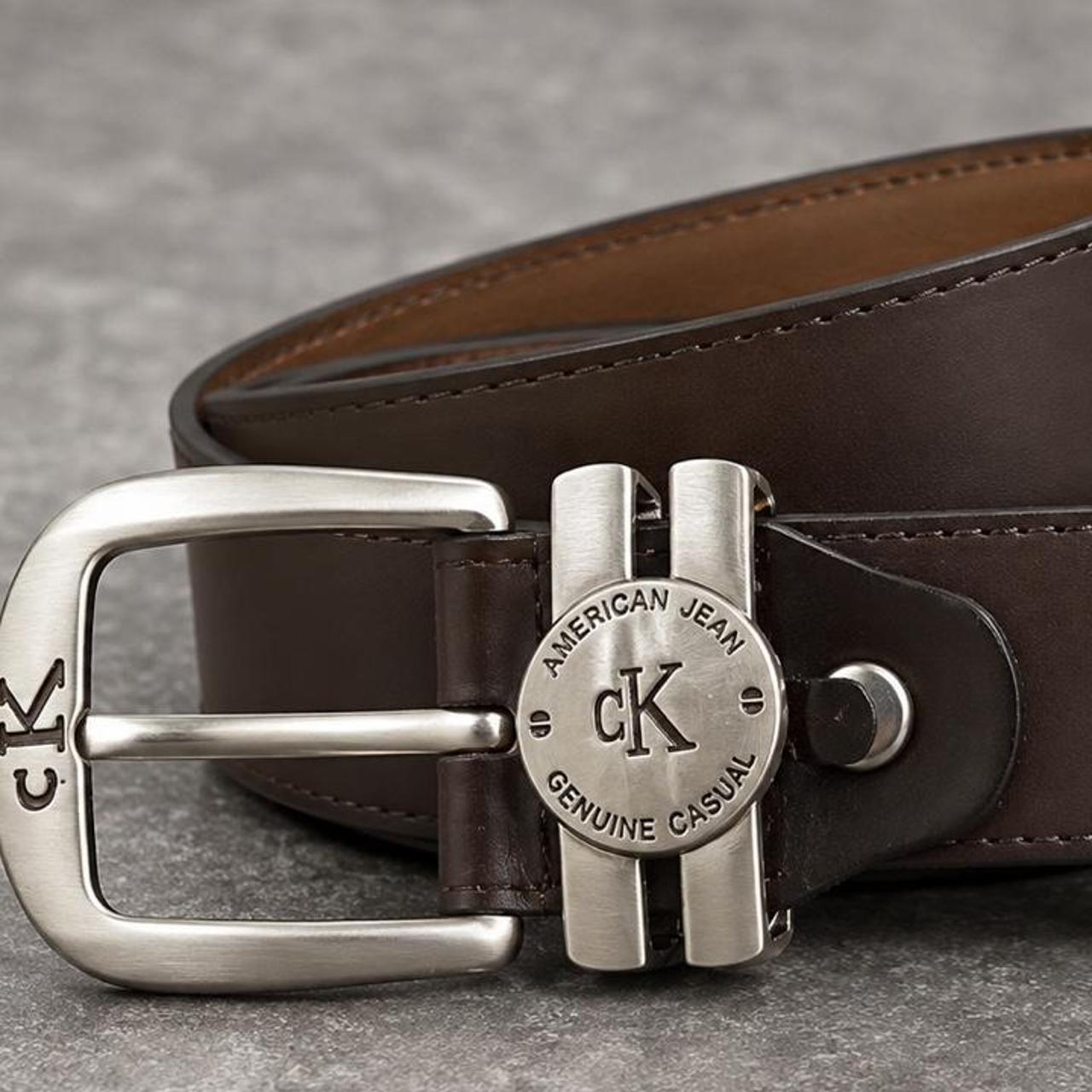 Calvin Klein Men's Leather Belt Brown - Image 1