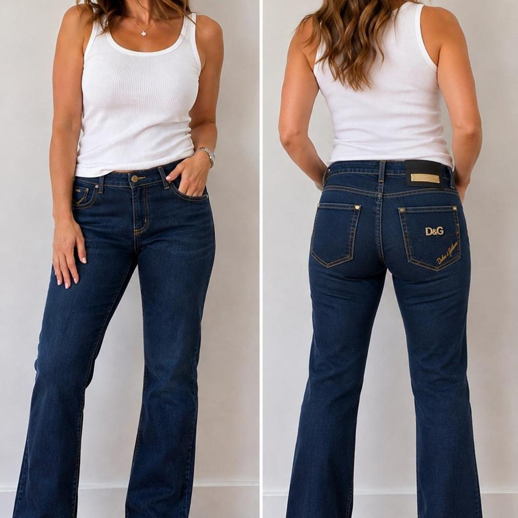 Dolce & Gabbana Women's Bootcut Jeans Navy - Image 1