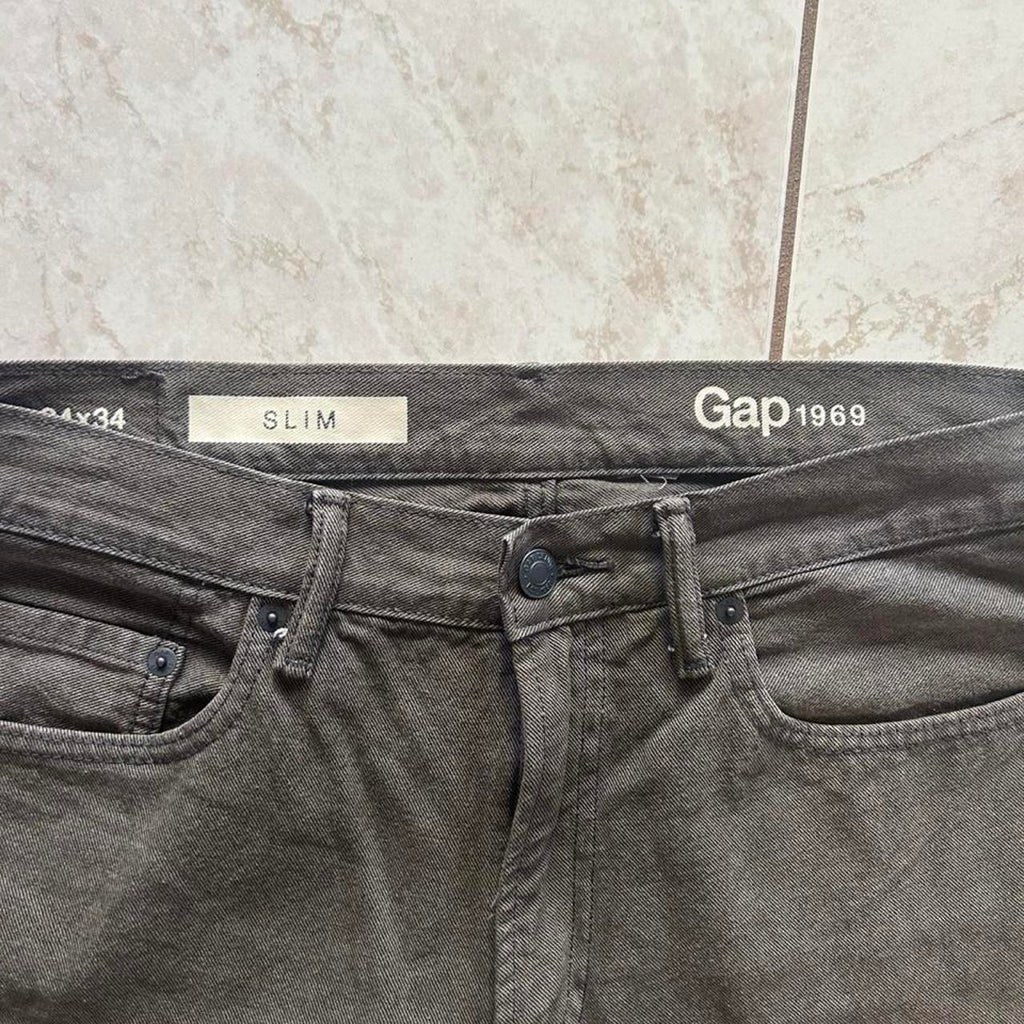 Gap 1969 Slim Fit Grey Washed Denim Jeans - Image 3