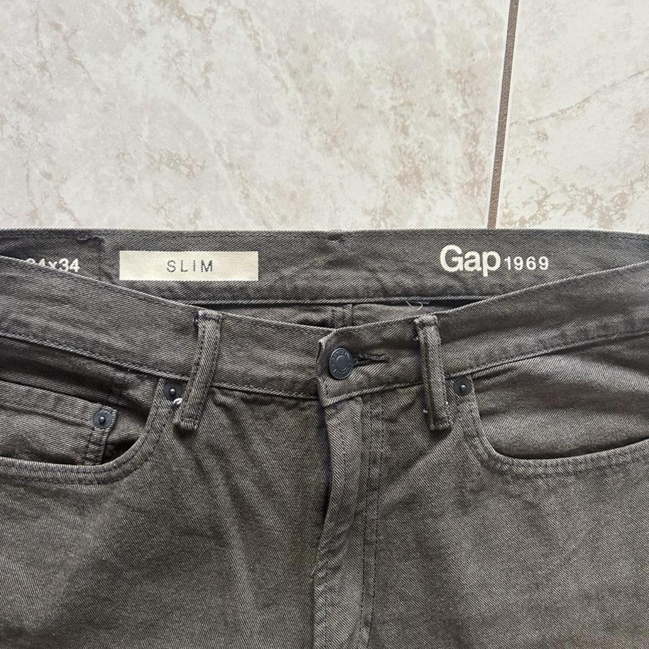 Gap 1969 Slim Fit Grey Washed Denim Jeans - Image 3