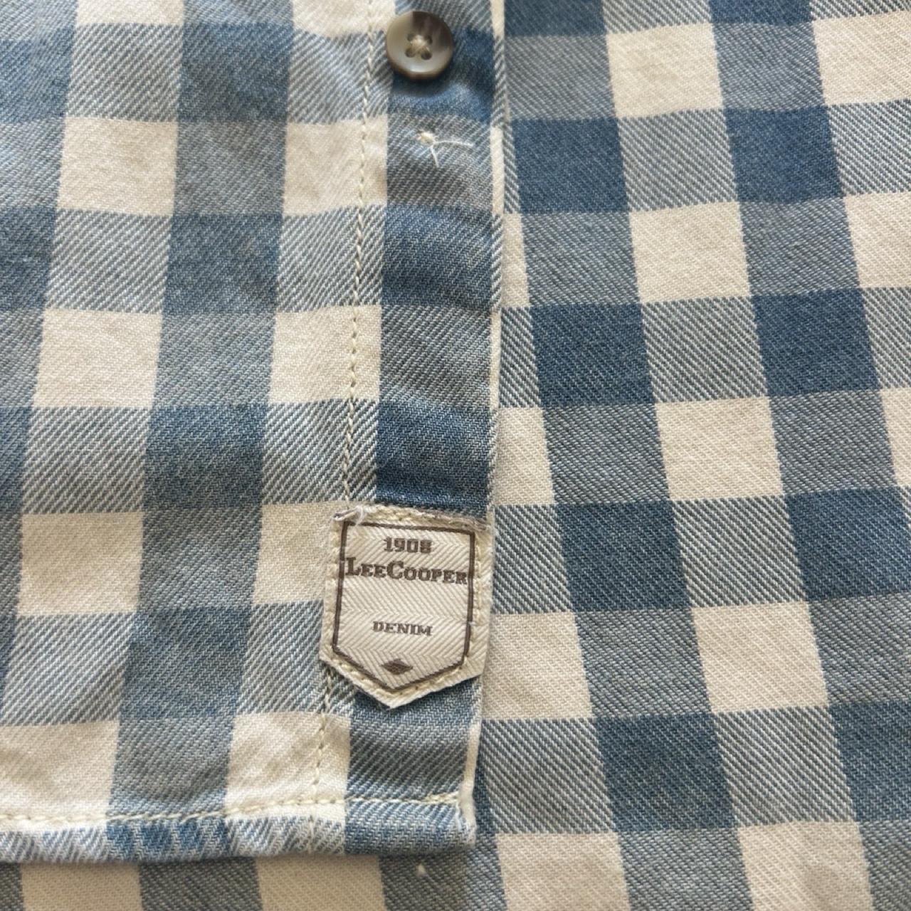 Lee Cooper Blue Short Sleeve Check Button Up Shirt - Image 4