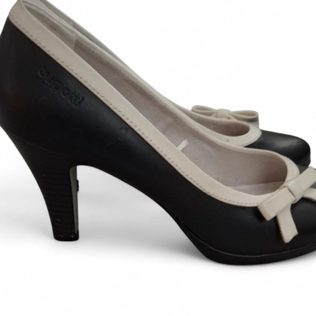 Bugatti Black Leather Court Heels - Image 3