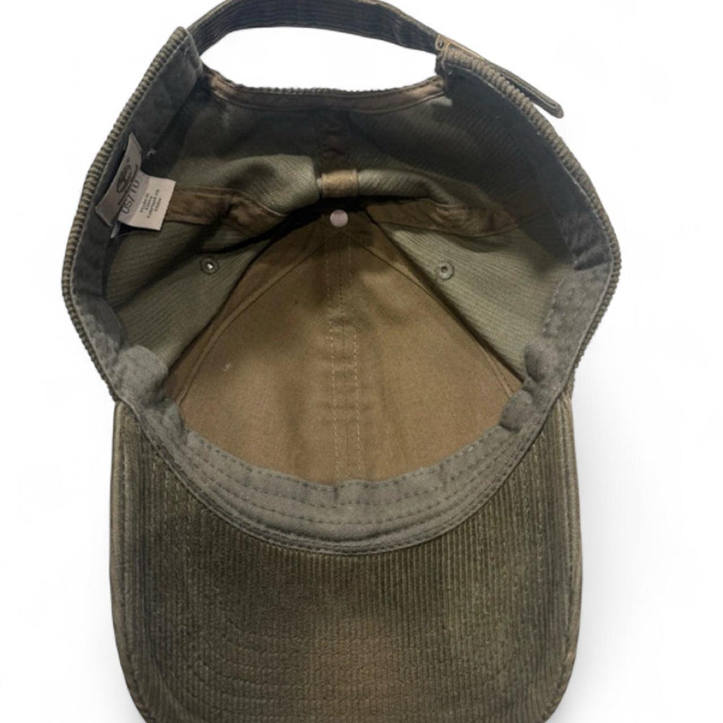 Timberland Olive Green Corduroy Baseball Cap - Image 3
