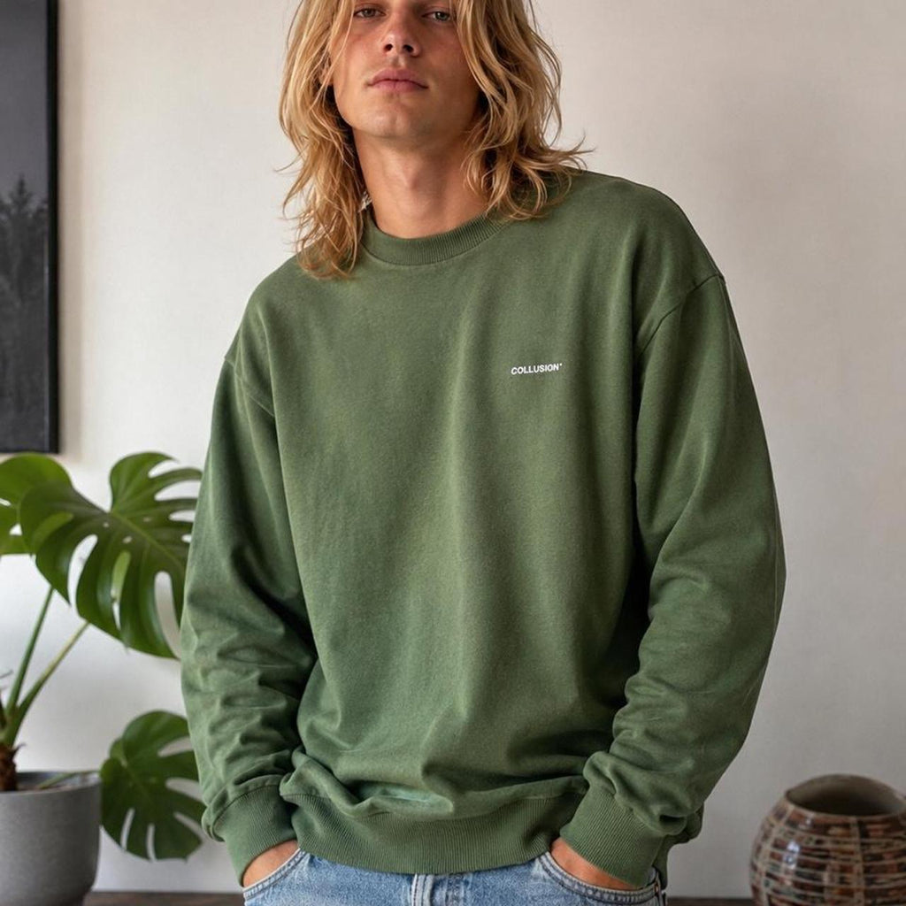 Collusion Crewneck Sweatshirt Forest Green - Image 1