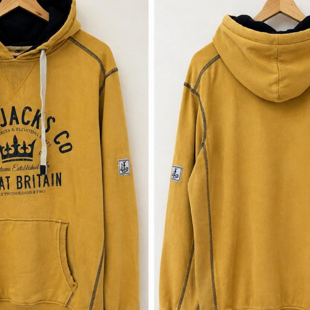 Lazy Jacks Co. Mustard Yellow Great Britain Graphic Pullover Hoodie - Image 2