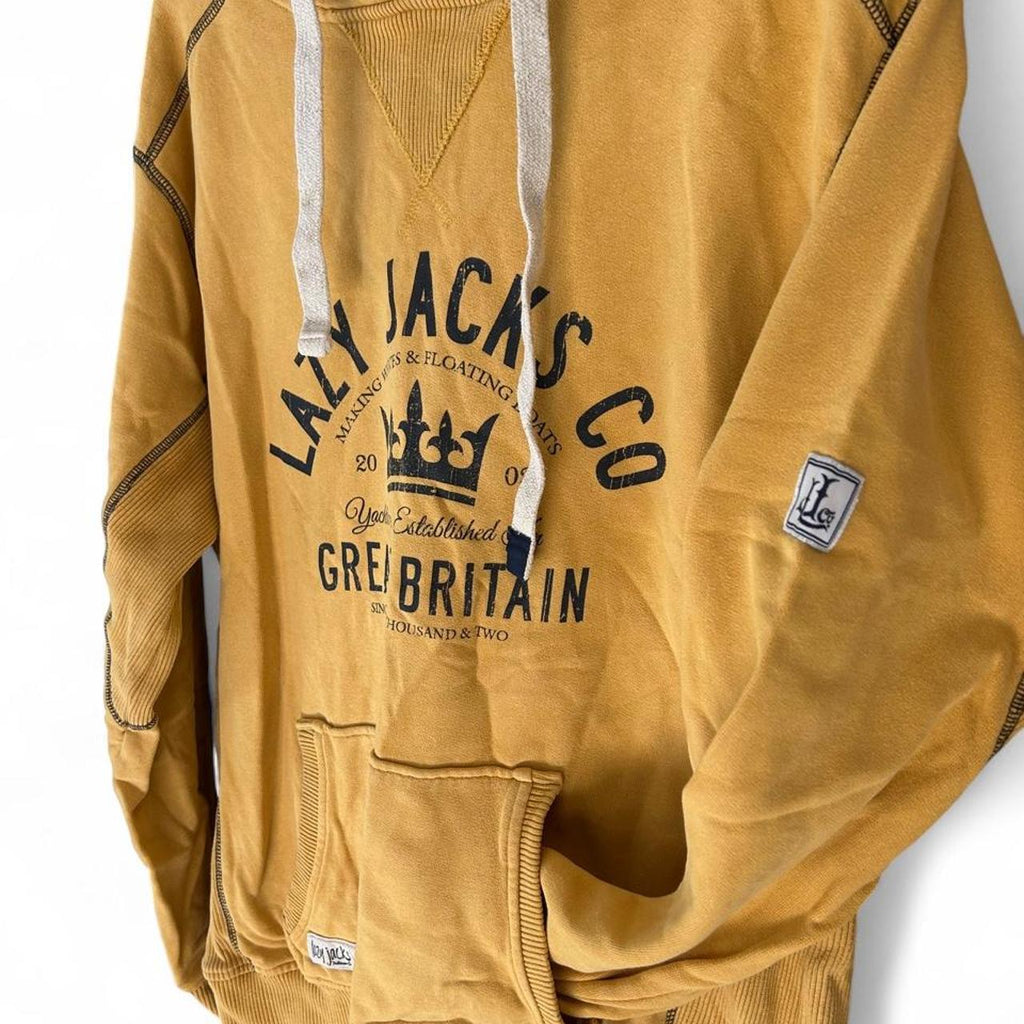 Lazy Jacks Co. Mustard Yellow Great Britain Graphic Pullover Hoodie - Image 3